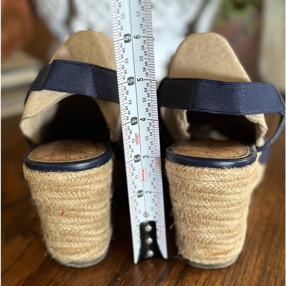 Woven wedge sandals, navy blue Merona Target brand, size 8.5 - Picture 4 of 7